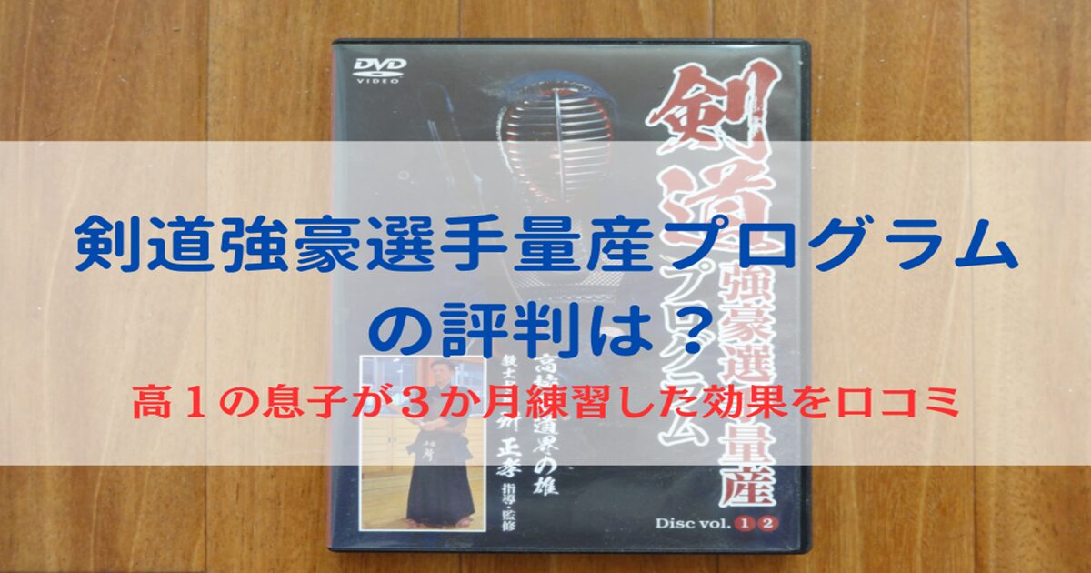 剣道強豪選手量産プログラムを購入した私の口コミ！高１が３か月練習した成果や中身をお伝え | 剣道がもっと強くなり人へ。剣道強豪選手量産プログラム を購入して口コミや中身を詳しくお届け！